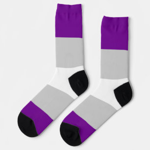 Graysexual Purple Grey Striped LGBT Socks