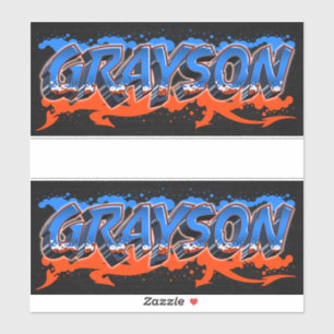 Grayson First Name Graffiti Sticker