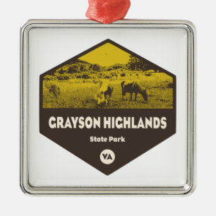 Grayson Highlands State Park Virginia Metal Tree Decoration