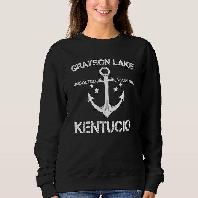 Grayson Lake Kentucky Funny Fishing Camping Summer Sweatshirt (Front)