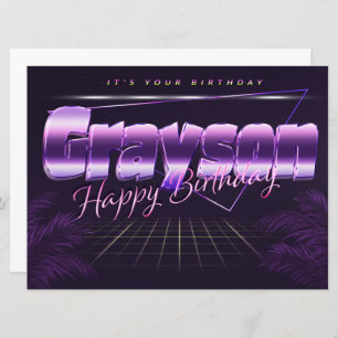 Grayson name First name pura retro card birthday
