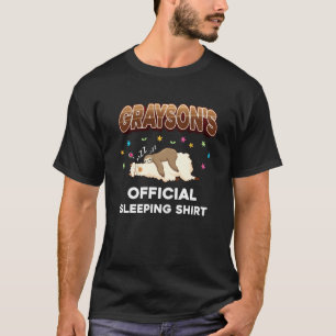 Grayson Name Sleeping Sleep Personalized Pajama T-Shirt