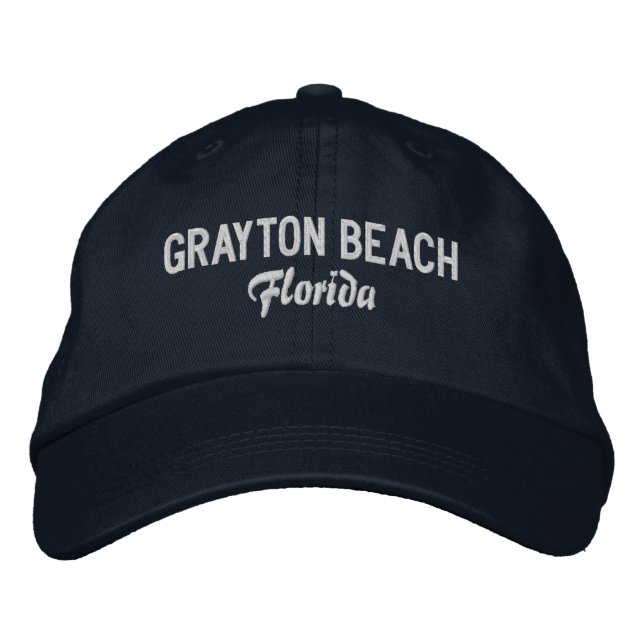 Grayton Beach Florida Embroidered Baseball Hat (Front)