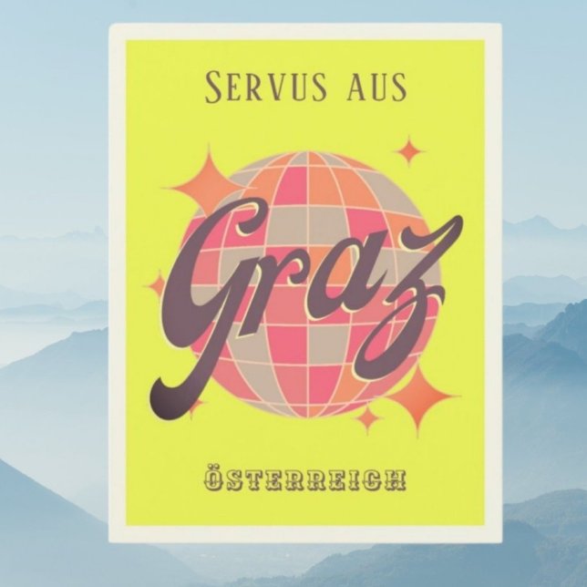 Graz Österreich Austria neon disco Postcard (Creator Uploaded)