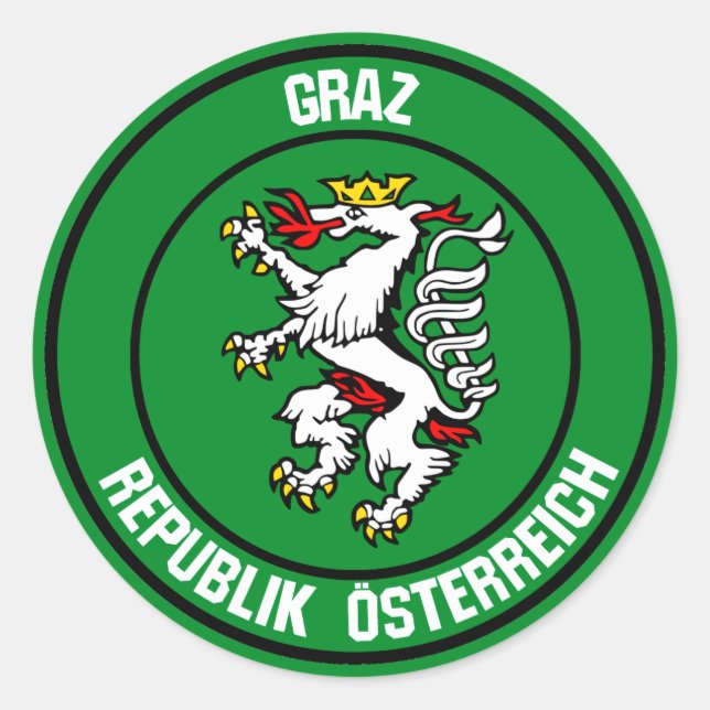 Graz Round Emblem Classic Round Sticker (Front)