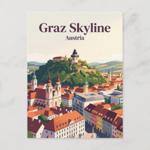 Graz Skyline Austria Postcard