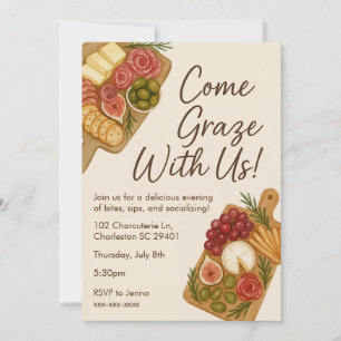Graze With Us Charcuterie Board Party Invitation