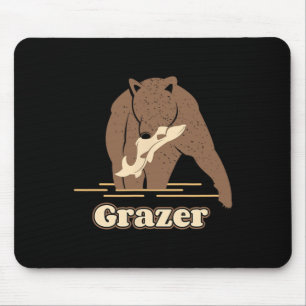 Grazer Fishing Bear Fat Brown Grizzly Beartober We Mouse Pad
