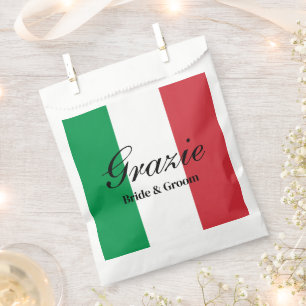 Grazie Italian flag of Italy wedding party Favour Bags