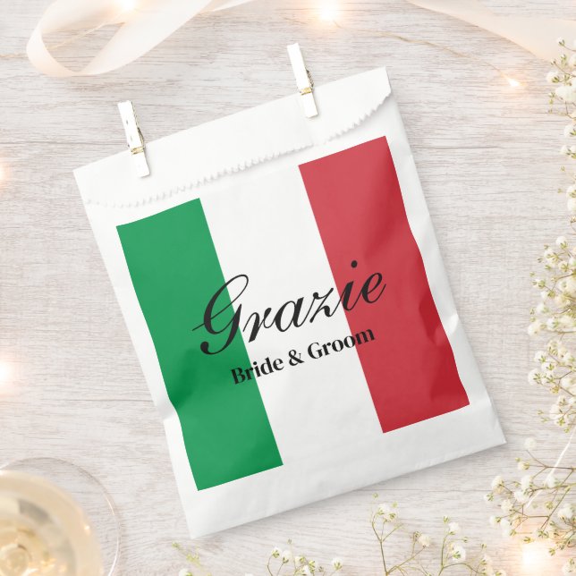 Grazie Italian flag of Italy wedding party Favour Bags (Clipped)