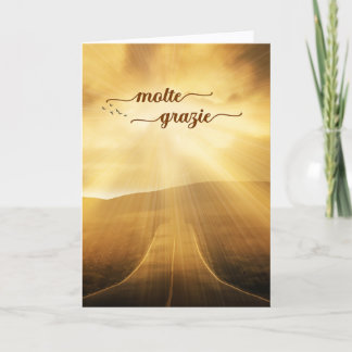 Grazie Italian Sunlit Endless Road Thank You Card