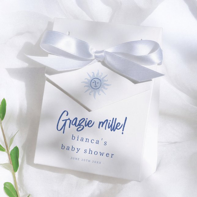 Grazie Mille! Italian Summer Blue Boy Baby Shower Favour Box (Creator Uploaded)