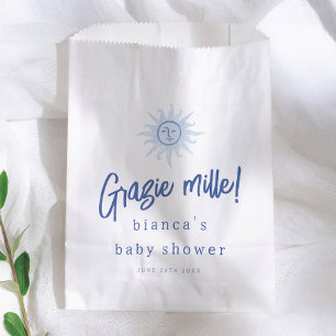 Grazie Mille! Mediterranean Blue Boy Baby Shower Favour Bags