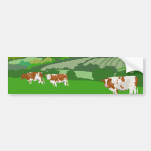 Grazing Cows Bumper Sticker
