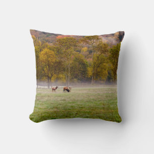 Grazing Elk Couple Photo Pillow
