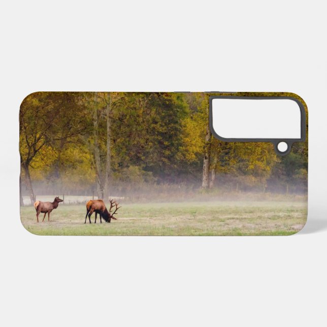 Grazing Elk Couple Samsung Phone Case (Back Horizontal)