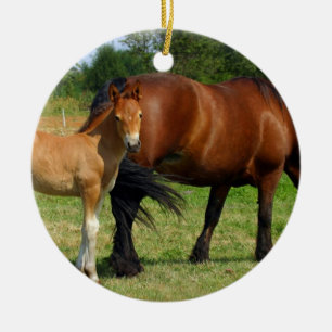 Grazing Horse Family Ornament