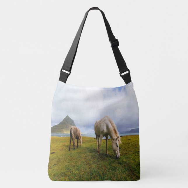Grazing Horses Crossbody Bag (Front)