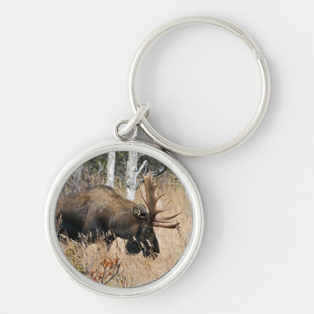 Grazing Moose Key Ring (Front)