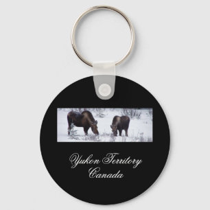 Grazing Moose; Yukon Territory, Canada Key Ring