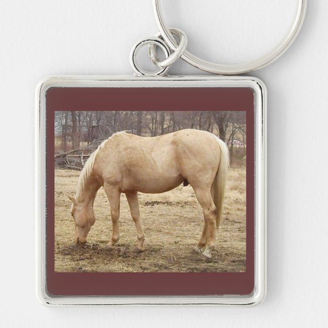 Grazing Palomino Horse Key Ring (Front)