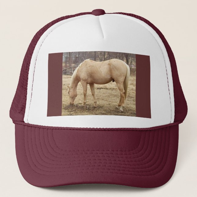 Grazing Palomino Horse Trucker Hat (Front)