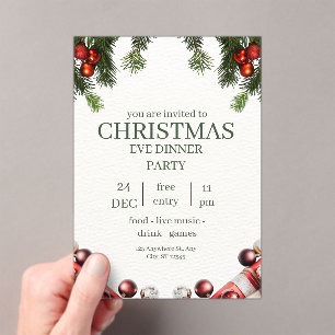 Grean Acrylic Christmas Invitation