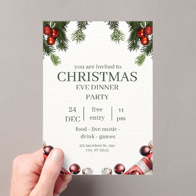 Grean Acrylic Christmas Invitation (Insitu (Handheld))
