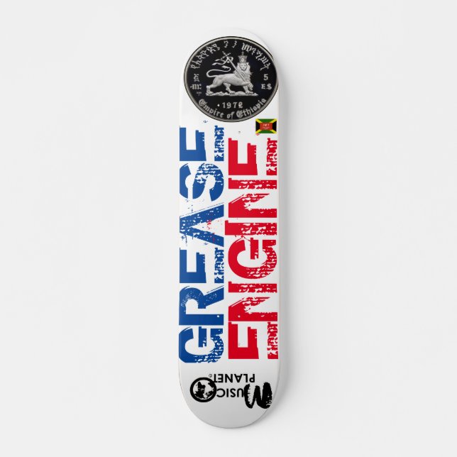 GREASE ENGINE Skateboard, 7¾" Deck Skateboard (Front)