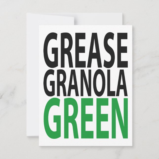 grease, granola, GREEN! Invitation (Front)