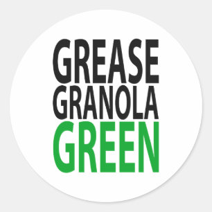 Grease Granola Green T Shirt Classic Round Sticker