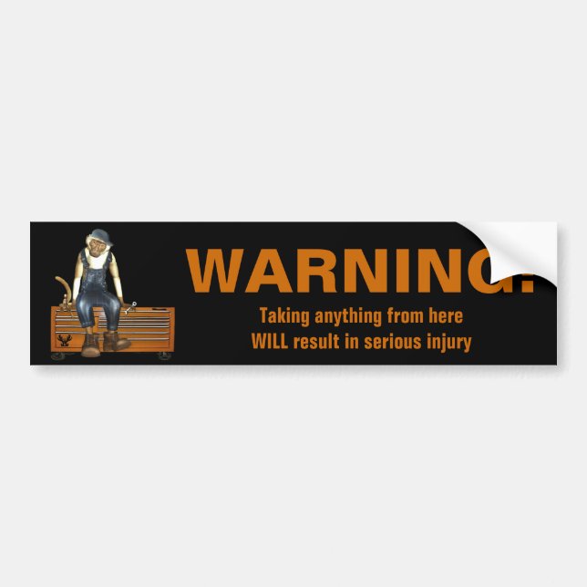 Grease Monkey Customised Toolbox Sticker (Orange) (Front)