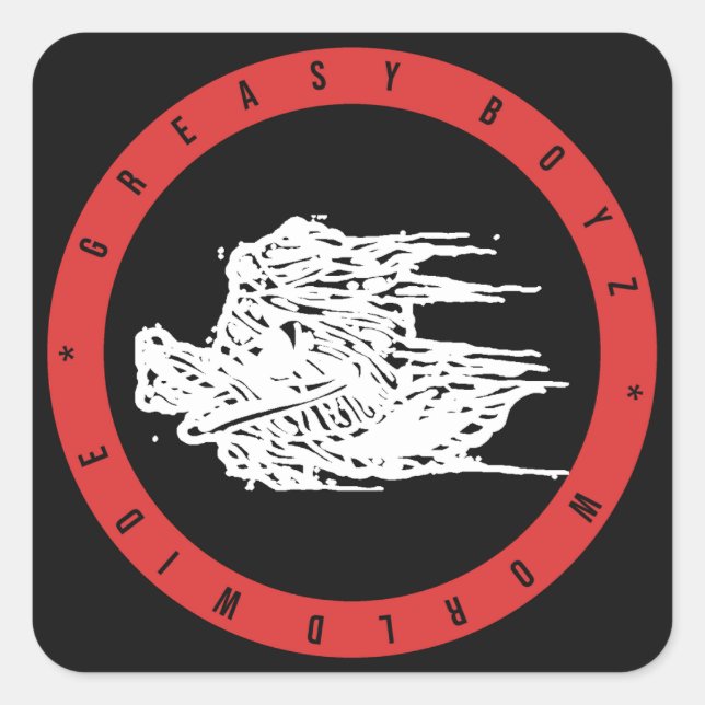 Greasy Boyz Worldwide Emblem Badge Square Sticker (Front)