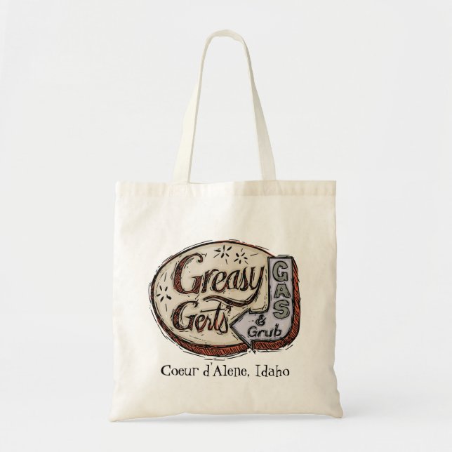 Greasy Gert’s Vintage Sign Tote Bag (Front)