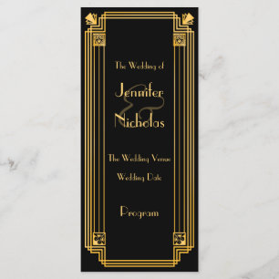 Great 1920s Art Deco Inspired Wedding Progr Programme