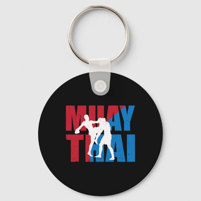 Great 2 Muay Thai Fighter Design Kickboxer Mma Tra Key Ring (Front)