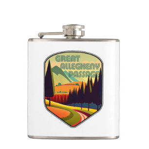 Great Allegheny Passage Colors Hip Flask