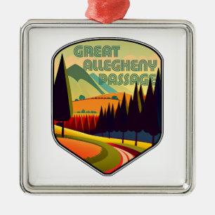 Great Allegheny Passage Colors Metal Tree Decoration