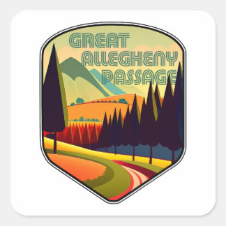 Great Allegheny Passage Colours Square Sticker