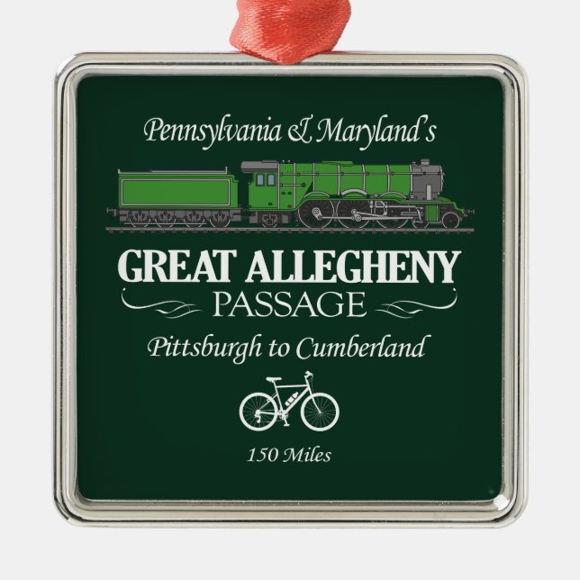 Great Allegheny Passage (RT2) Metal Tree Decoration (Front)