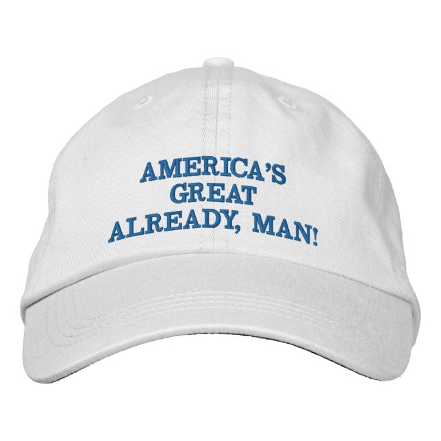 Great Already Cap in White with Blue Lettering (Front)