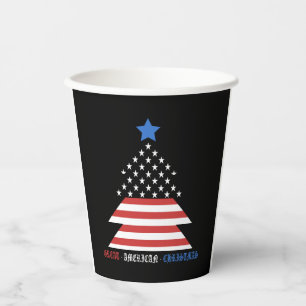 Great American Christmas Patriotic Christmas Tree Paper Cups