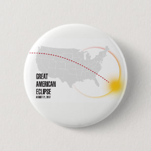 Great American Solar Eclipse 2017 6 Cm Round Badge