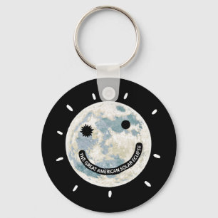 Great American Solar Eclipse Moon Emoji Key Ring