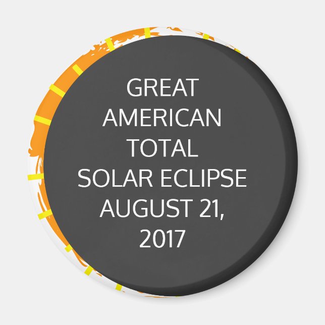 Great American Total Solar Eclipse customisable Magnet (Front)