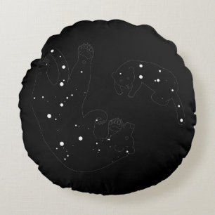 Great and Little Bear Round Pillow