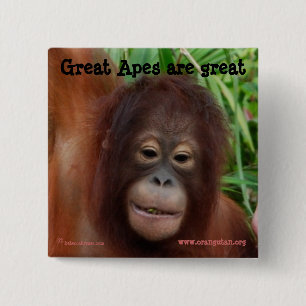 Great Ape Fan 15 Cm Square Badge