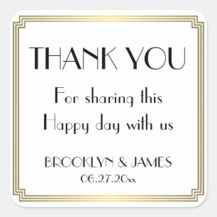 Great Art Deco Gold Wedding Stickers