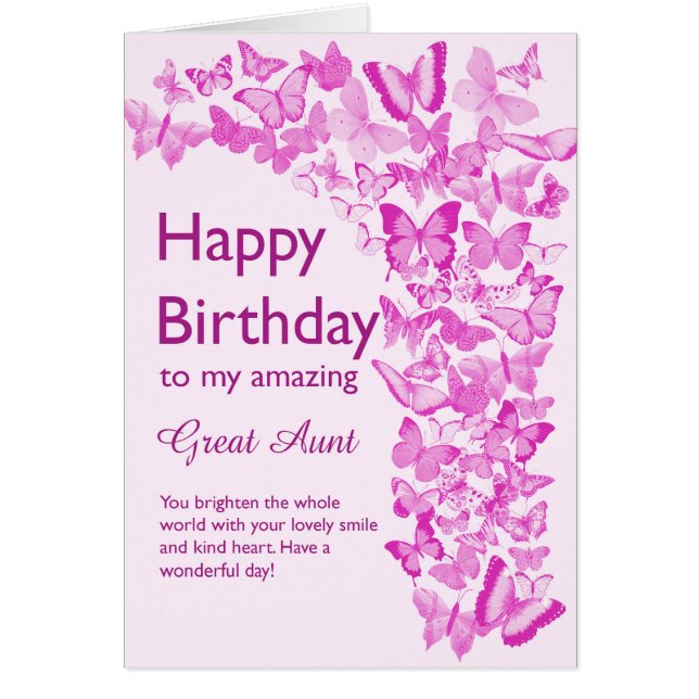 Great Aunt Birthday Butterflies (Front)