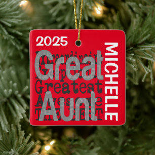 Great Aunt Extraordinaire CUSTOM Ceramic Ornament